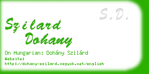 szilard dohany business card